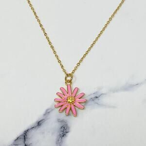 Sweet Daisy Necklace Pink